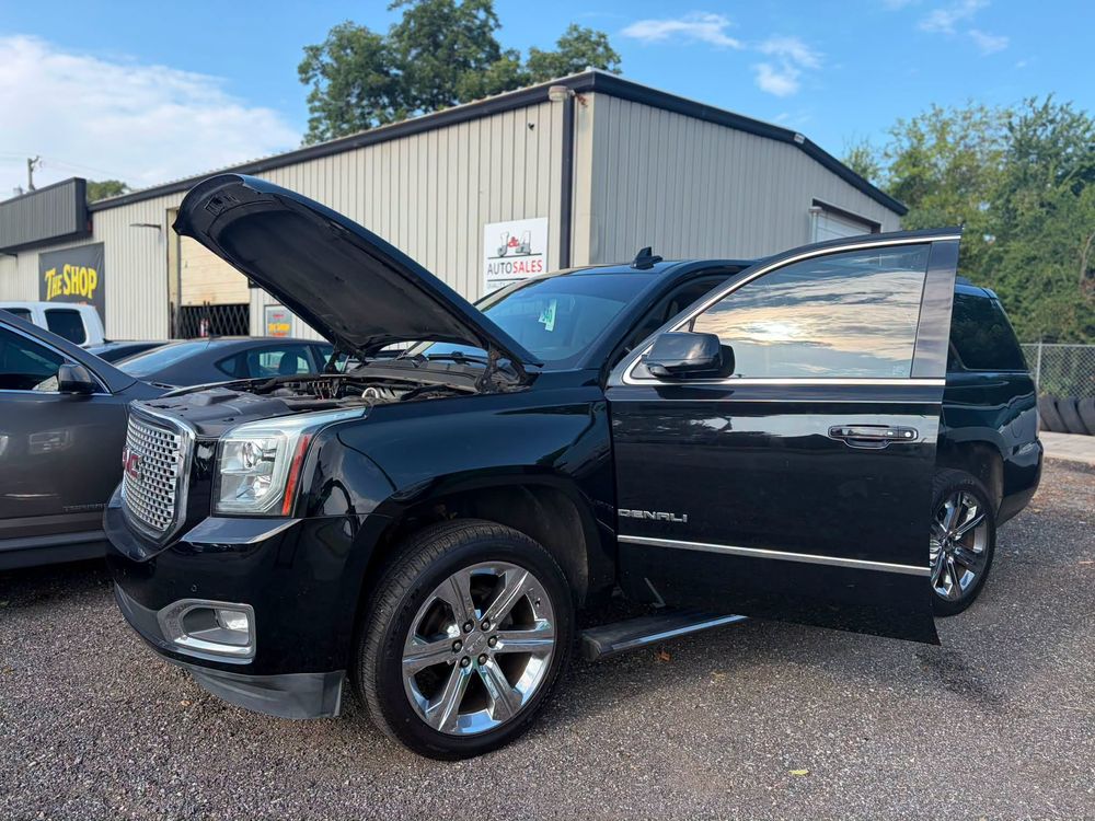GMC Yukon Denali with the hood up for a no start diagnosis in North Little Rock, Arkansas